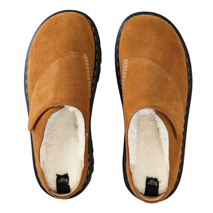 Desert Sand - Side - Dr Martens Womens-Ladies Zebzag Suede Mules