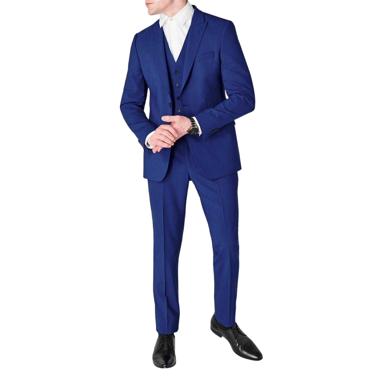Bright Blue - Pack Shot - Without Prejudice Mens Perrin Slim Suit Trousers