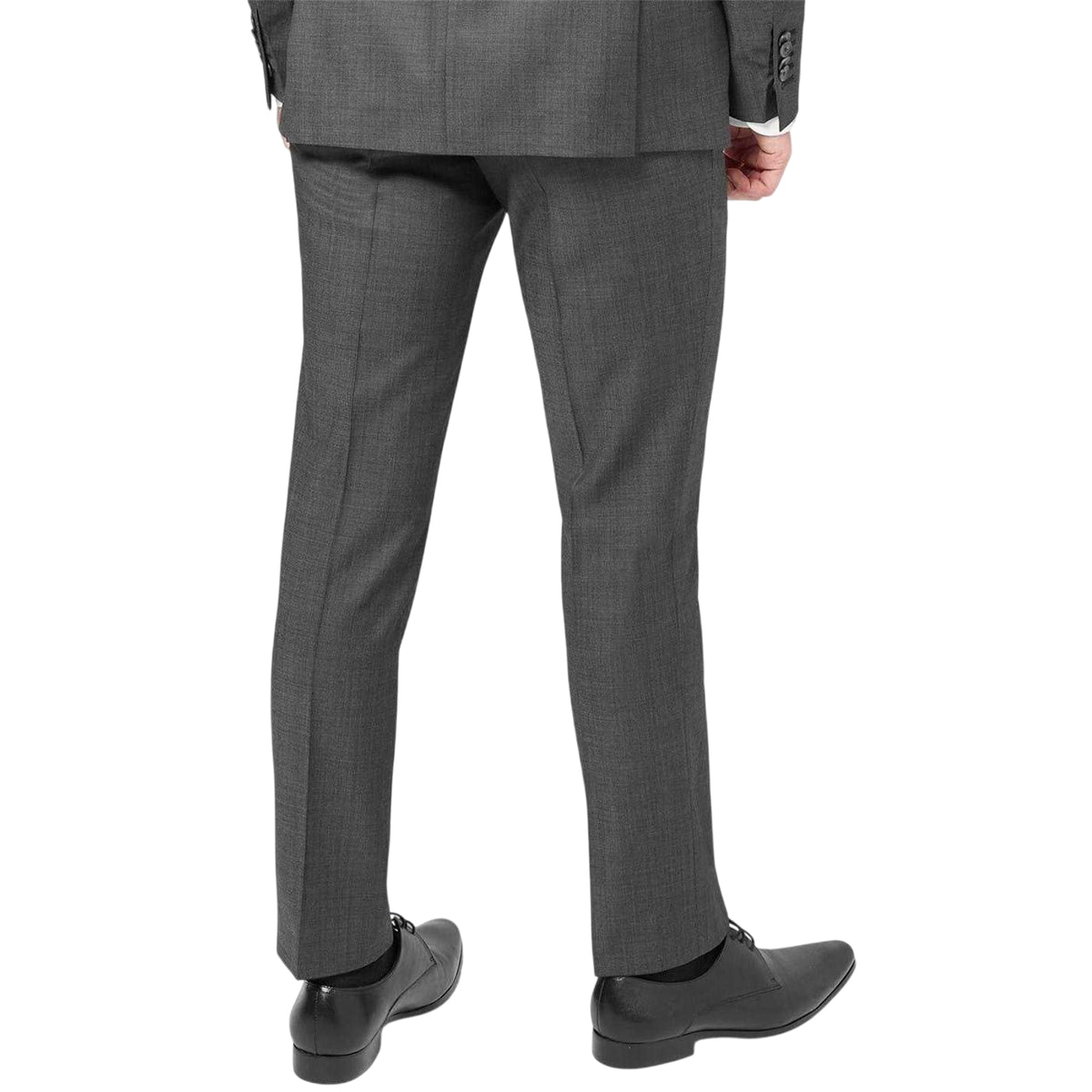 Charcoal - Back - Mayfair Mens Wilder Wool Blend Side Pocket Tailored Suit Trousers