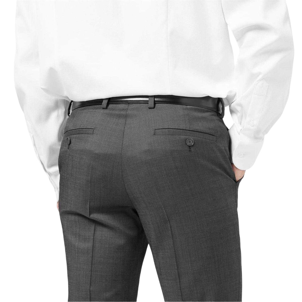 Charcoal - Side - Mayfair Mens Wilder Wool Blend Side Pocket Tailored Suit Trousers