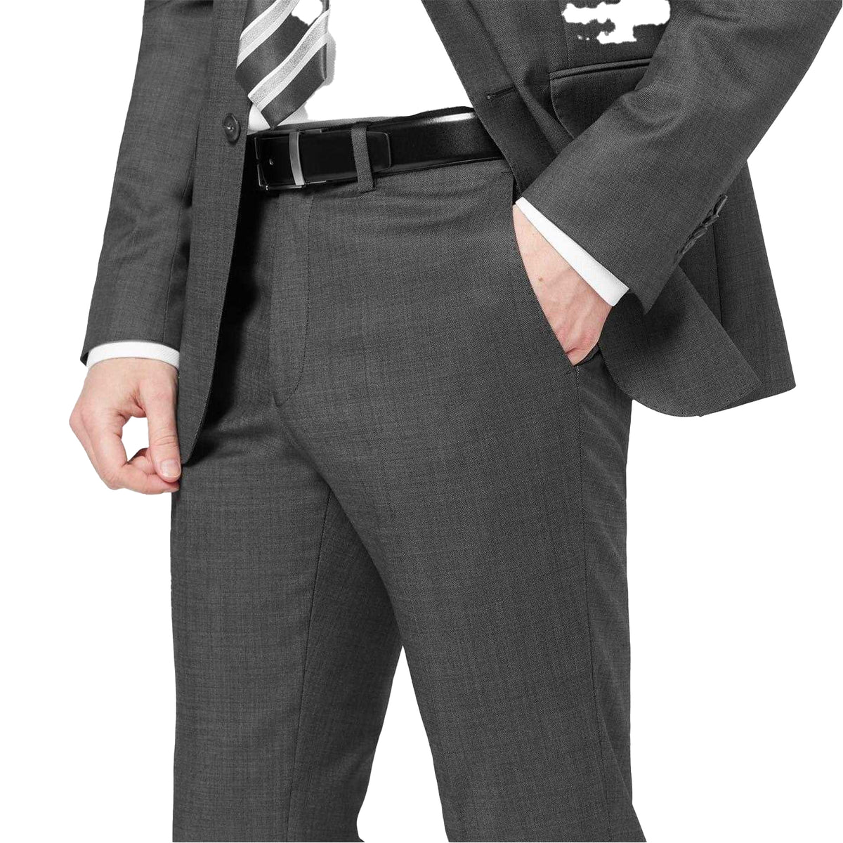 Charcoal - Lifestyle - Mayfair Mens Wilder Wool Blend Side Pocket Tailored Suit Trousers