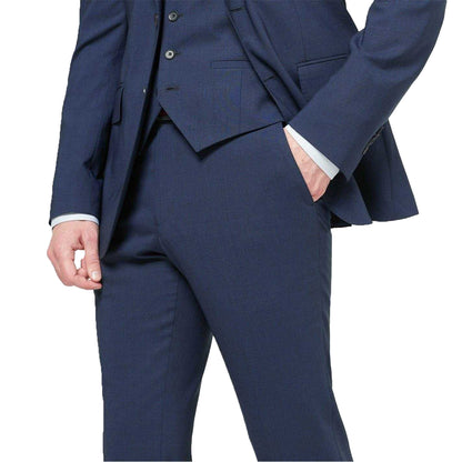 Navy - Side - Mayfair Mens Wilder Tailored Suit Trousers