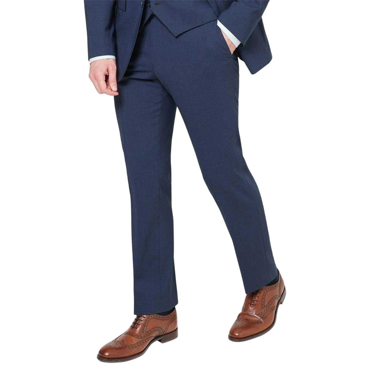 Navy - Pack Shot - Mayfair Mens Wilder Tailored Suit Trousers
