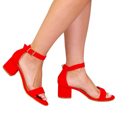 Red - Back - Where´s That From Womens-Ladies Strappy High Heels