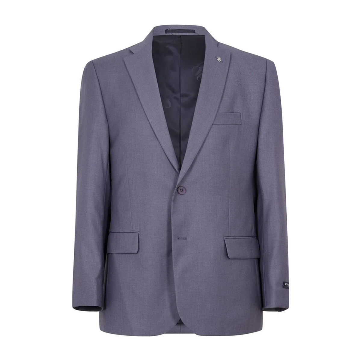 Grey - Back - Scotch Mens Plain Single-Breasted Suit Set