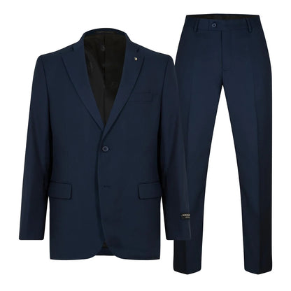 Navy - Front - Scotch Mens Plain Single-Breasted Suit Set