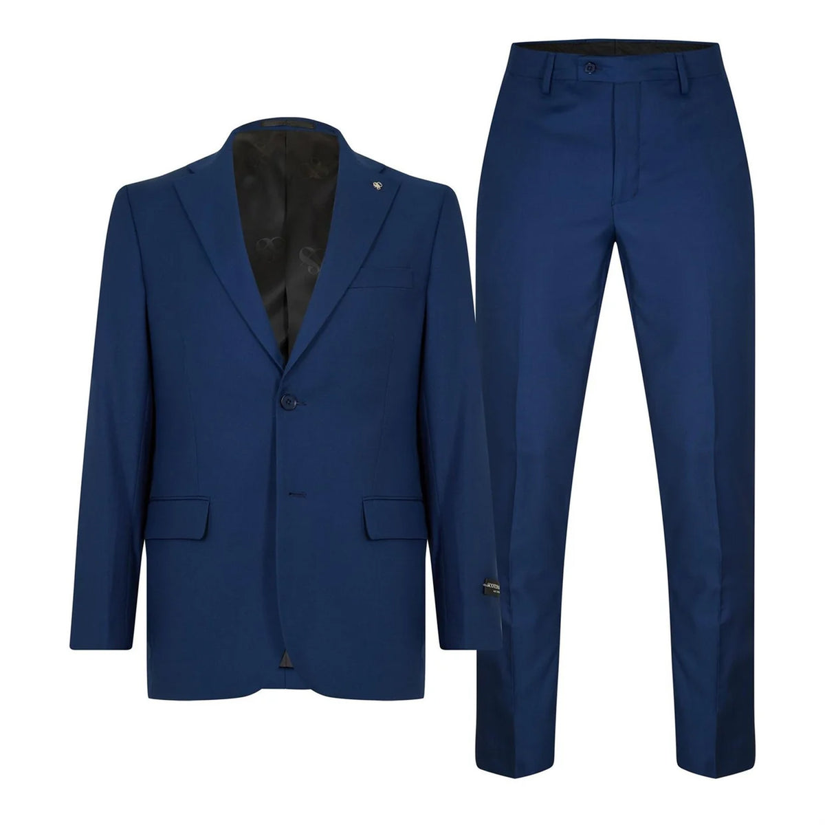 Blue - Front - Scotch Mens Plain Single-Breasted Suit Set
