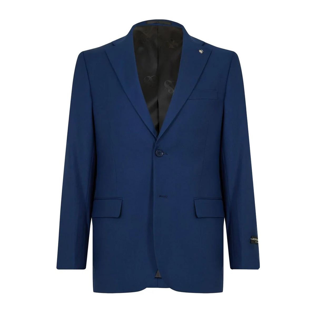 Blue - Back - Scotch Mens Plain Single-Breasted Suit Set