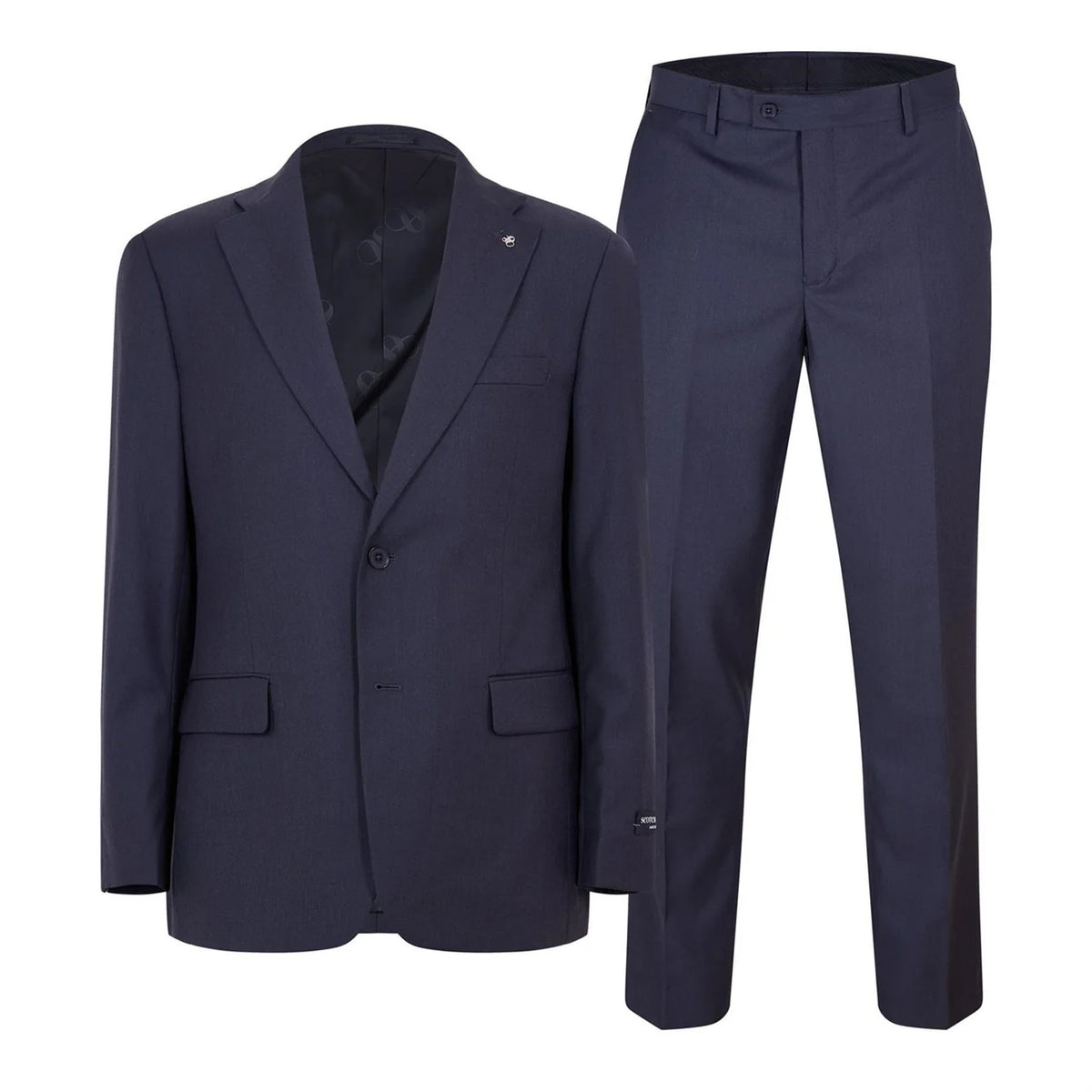 Charcoal - Front - Scotch Mens Plain Single-Breasted Suit Set