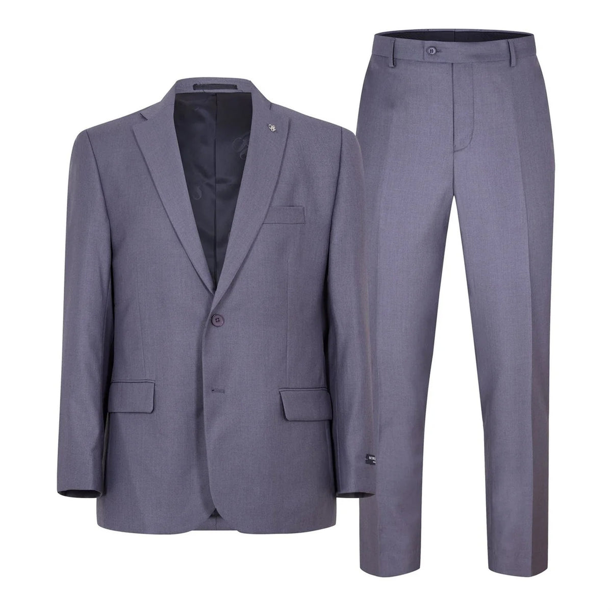 Grey - Front - Scotch Mens Plain Single-Breasted Suit Set