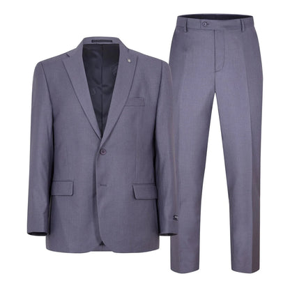 Grey - Front - Scotch Mens Plain Single-Breasted Suit Set
