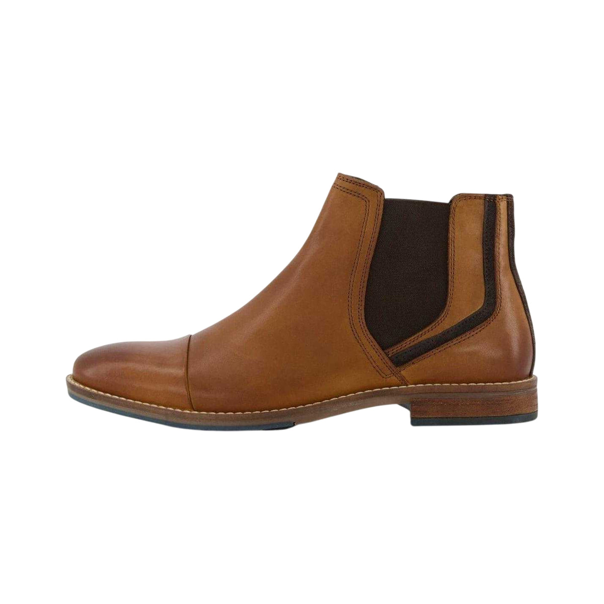 Tan - Back - Dune London Mens Chappy Leather Chelsea Boots