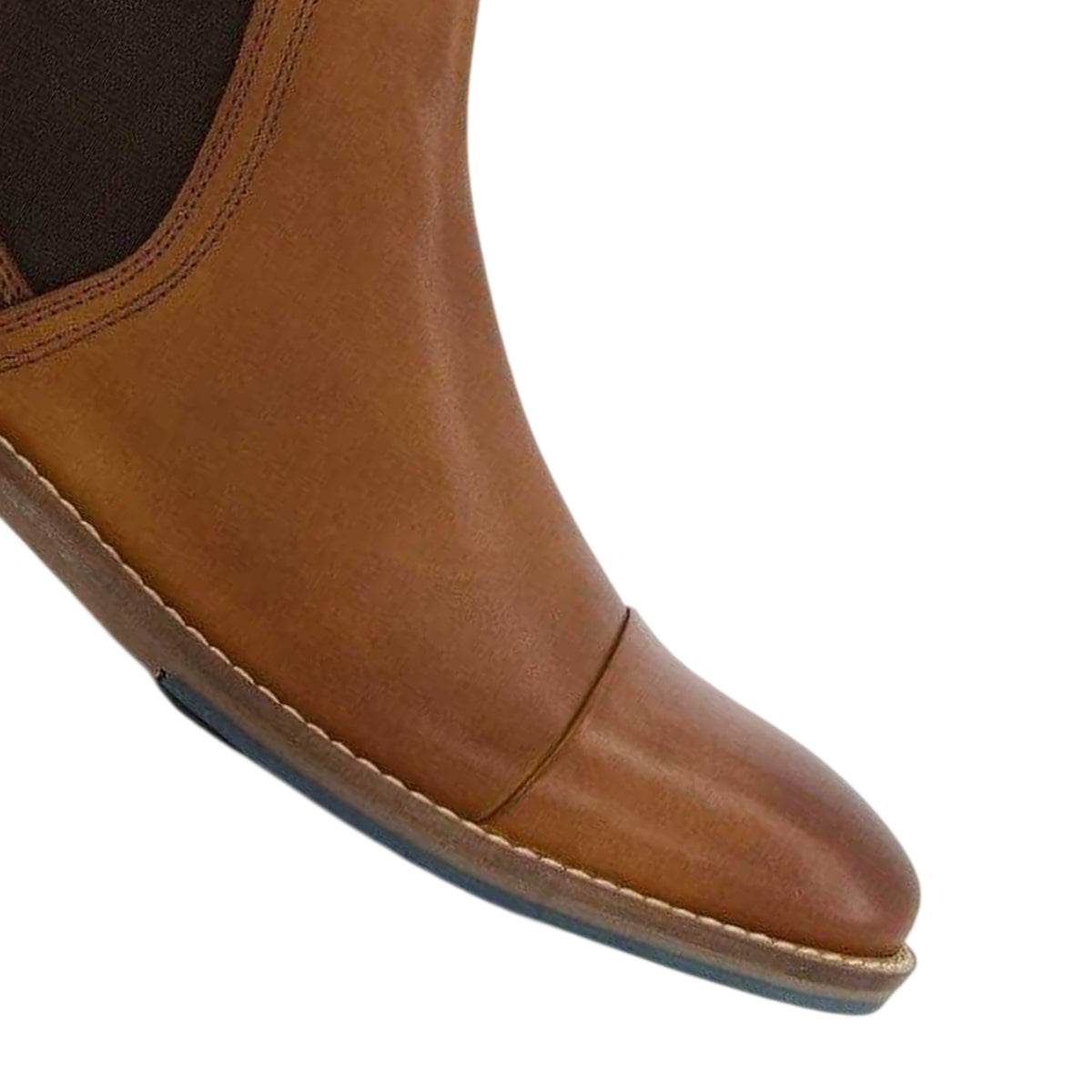 Tan - Side - Dune London Mens Chappy Leather Chelsea Boots