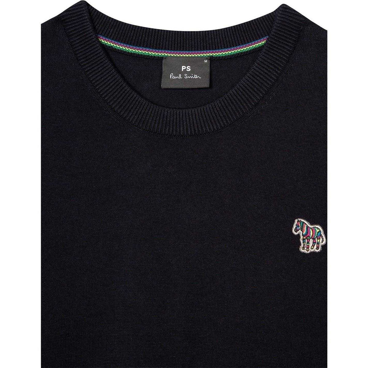 Blue - Side - Paul Smith Mens Zebra Organic Cotton Jumper