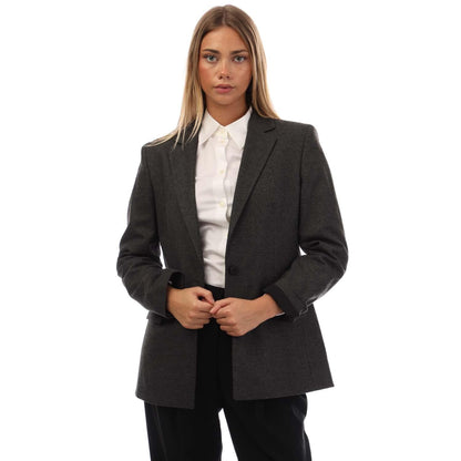 Grey - Front - Hugo Womens-Ladies Atana Blazer
