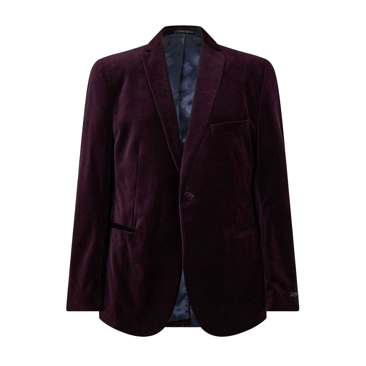 Burgundy - Front - Ted Baker Mens Baker Velvet Formal Jacket
