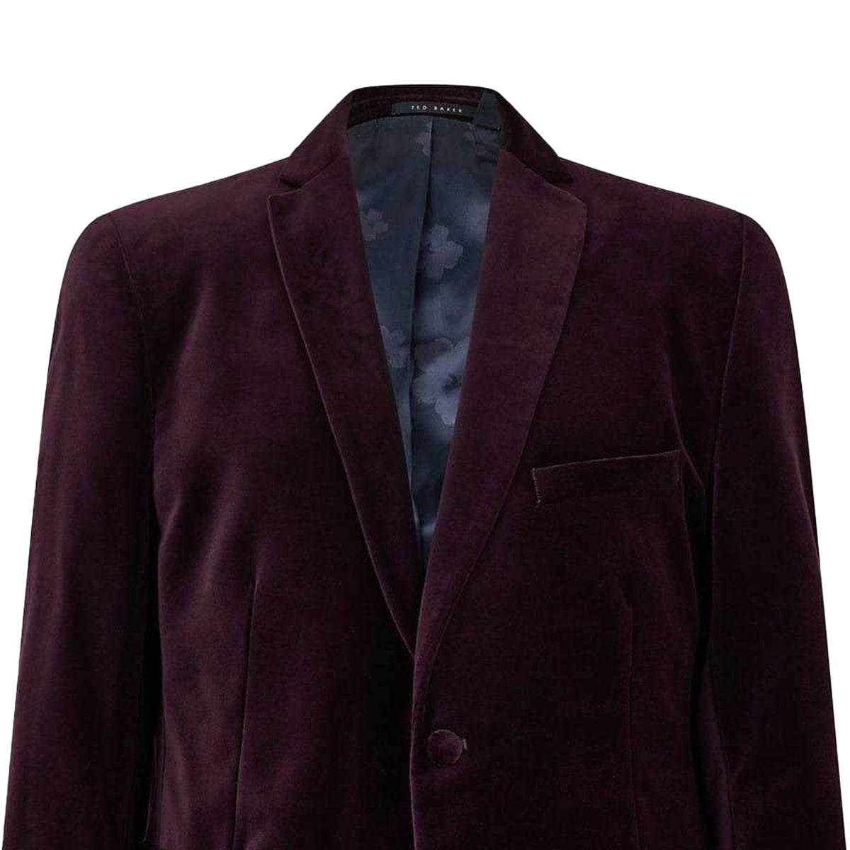 Burgundy - Back - Ted Baker Mens Baker Velvet Formal Jacket