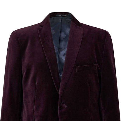 Burgundy - Back - Ted Baker Mens Baker Velvet Formal Jacket