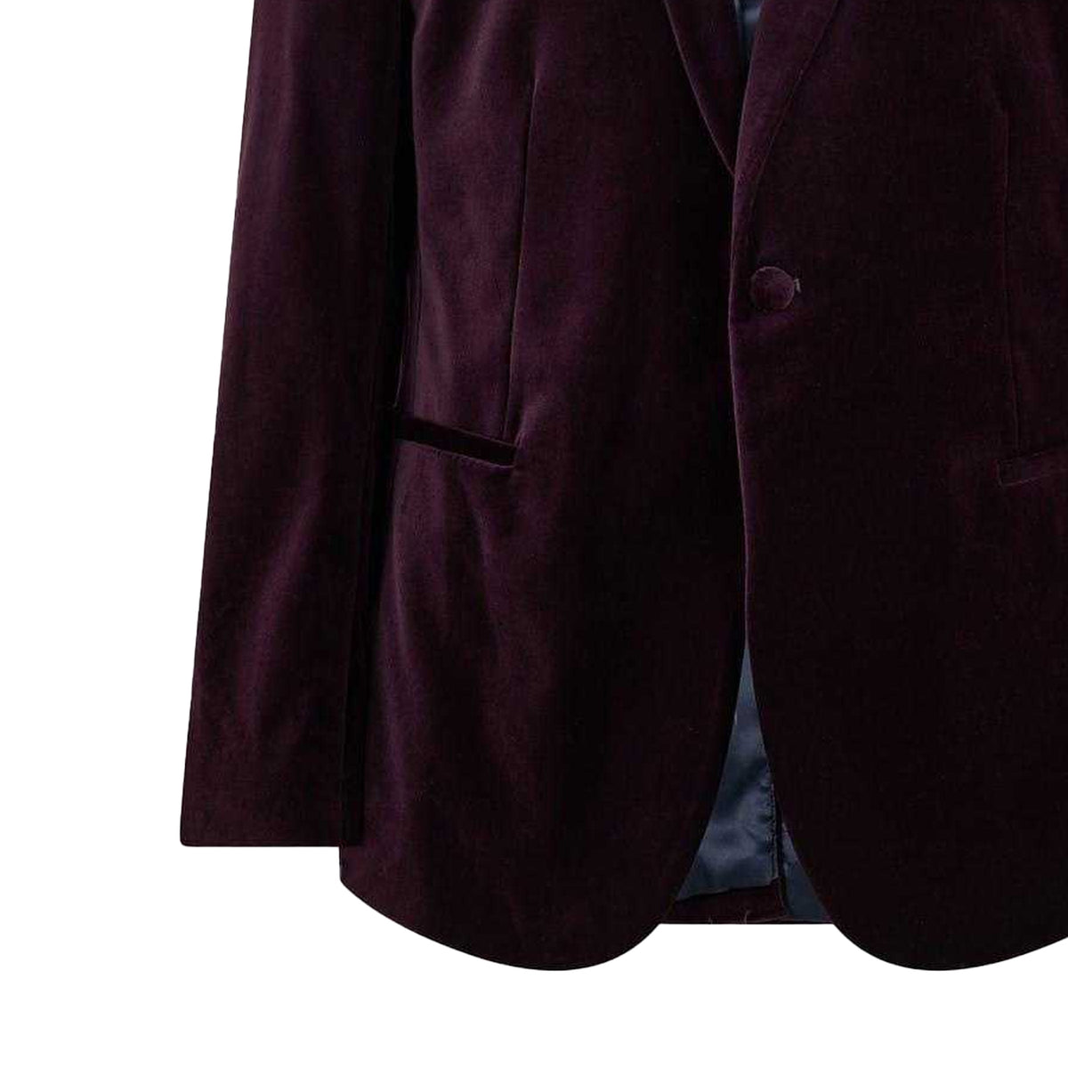 Burgundy - Side - Ted Baker Mens Baker Velvet Formal Jacket
