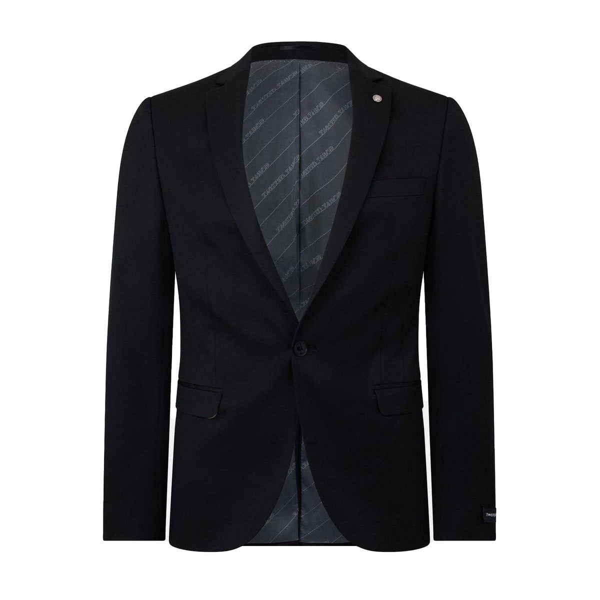 Black - Front - Twisted Tailor Mens Stretch Skinny Suit Jacket