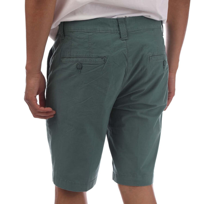 Teal - Back - Timberland Mens Claremont Poplin Chino Shorts