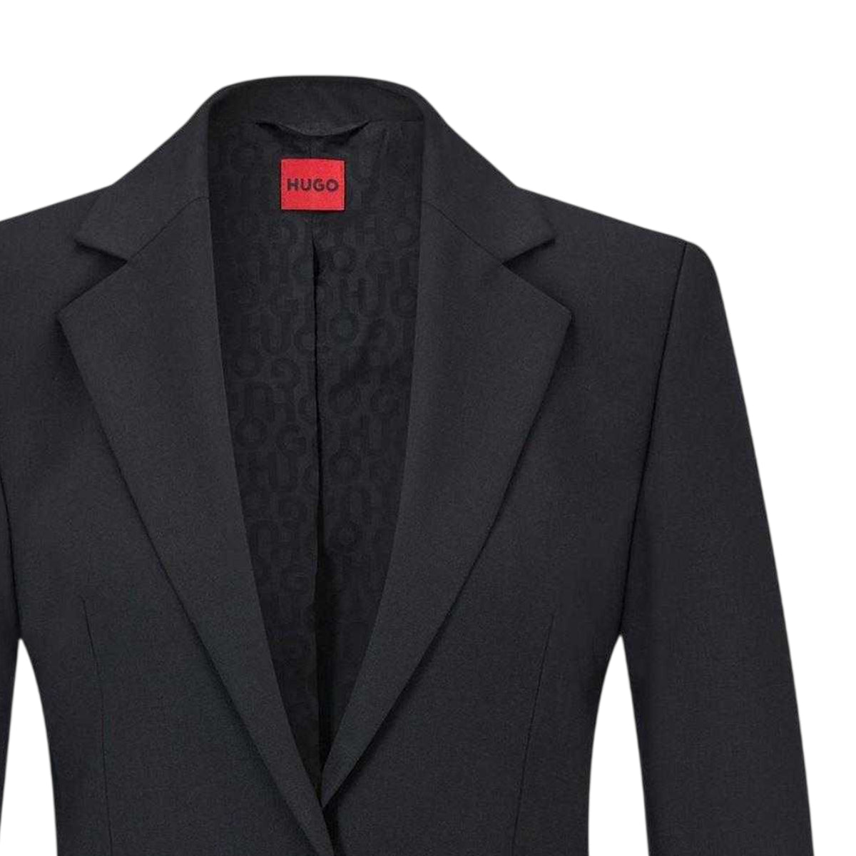 Black - Back - Hugo Womens-Ladies Lapel Collar Regular Suit Jacket