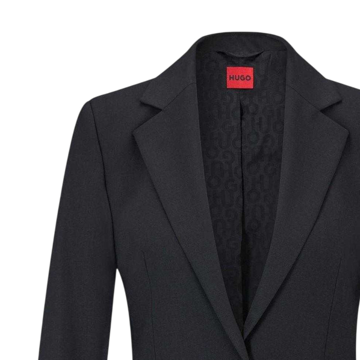 Black - Side - Hugo Womens-Ladies Lapel Collar Regular Suit Jacket