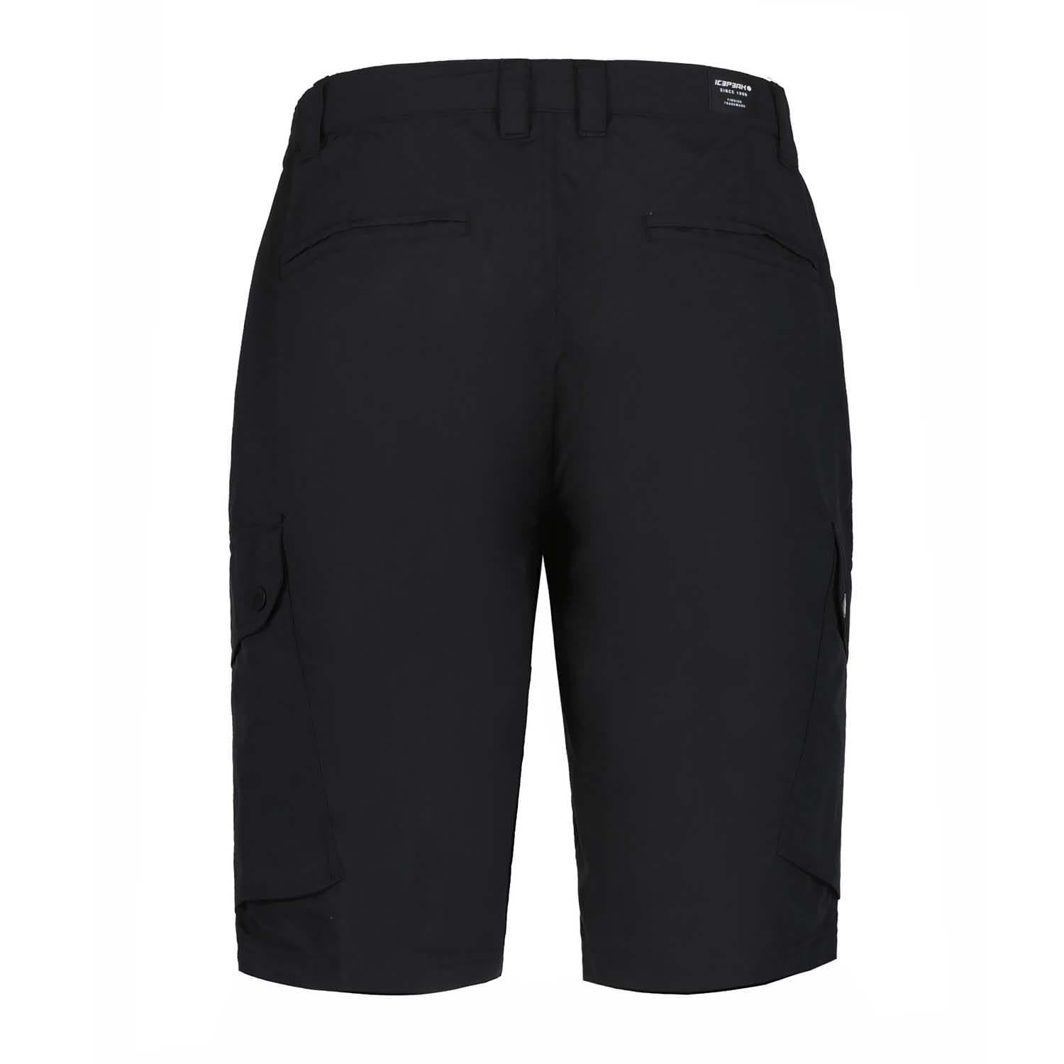 Black - Back - Icepeak Mens Anzio Walking Shorts