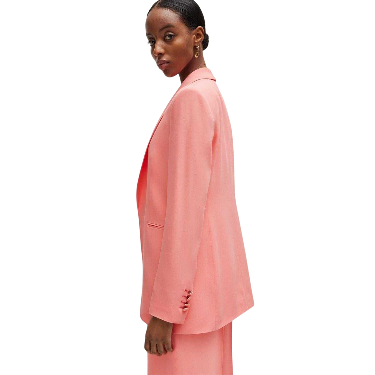 Purple - Back - Boss Womens-Ladies Jirea Solid Shawl Collar Blazer