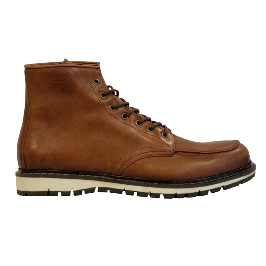 Tan - Front - Firetrap Mens Wing Leather Contrast Sole Flat Ankle Boots