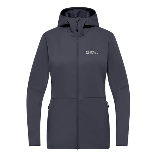 Graphite Melange - Front - Jack Wolfskin Womens-Ladies Feldberg Logo Soft Shell Jacket