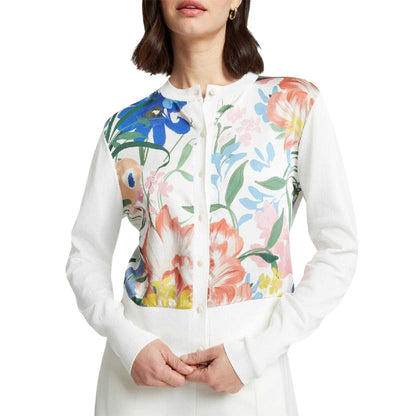 Ivory - Lifestyle - Ted Baker Womens-Ladies Lily Cotton Linen Button Through Cardigan