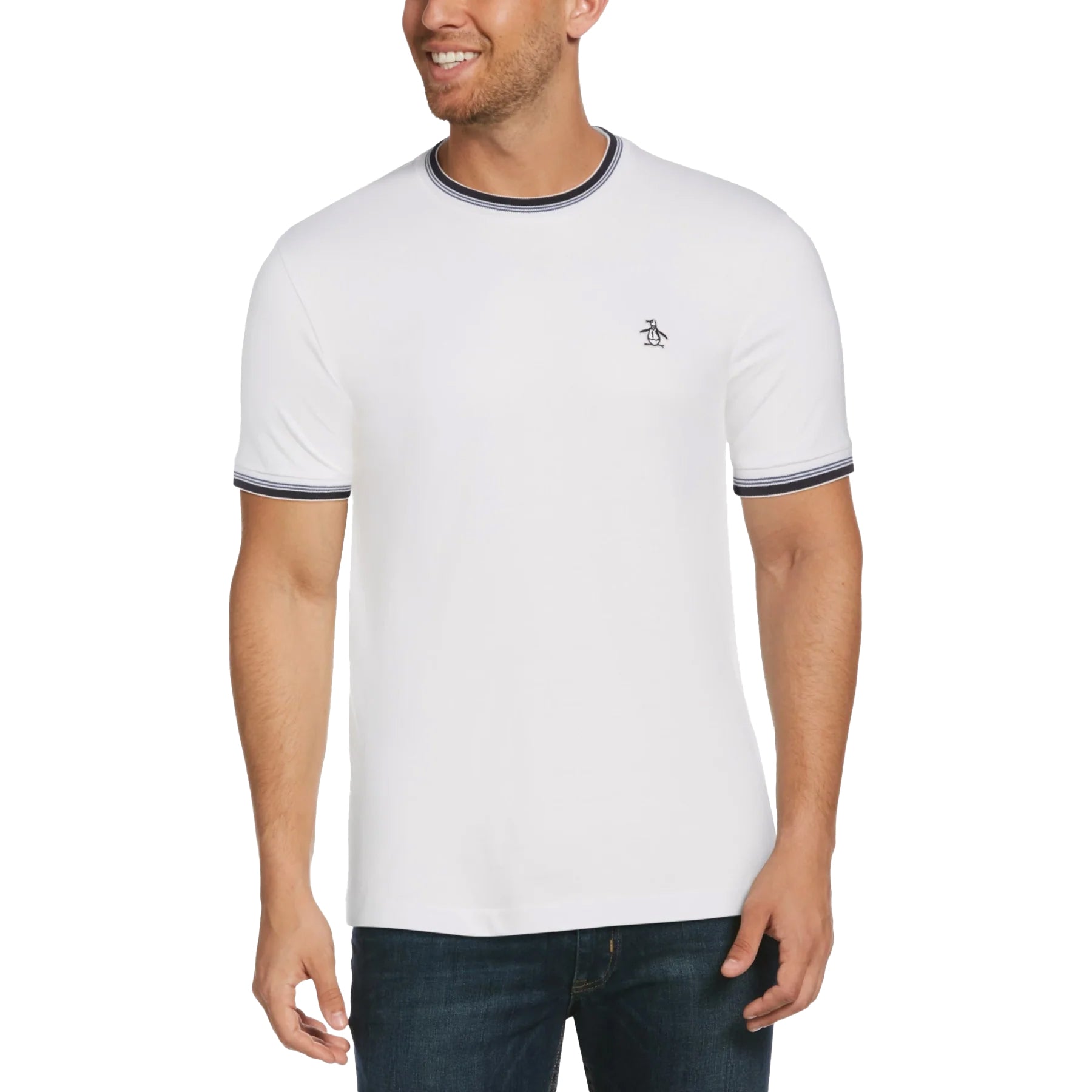 White - Side - Original Penguin Unisex Adult Sticker Pete T-Shirt