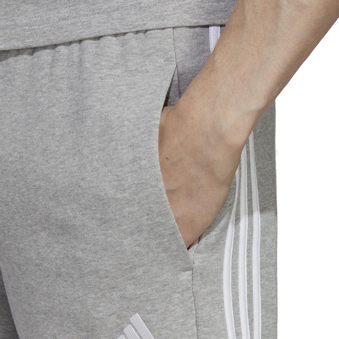 Grey - Lifestyle - Adidas Mens Essentials French Terry 3 Stripes Shorts
