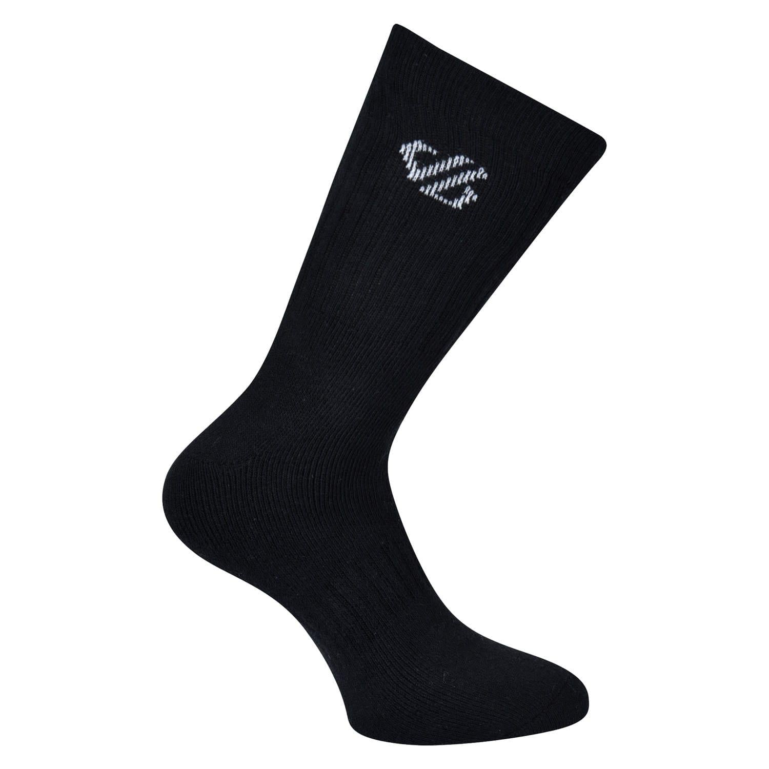 Black - Front - Dare 2B Unisex Adult Essentials Ribbed Cuff Sport Socks (Pack of 3)