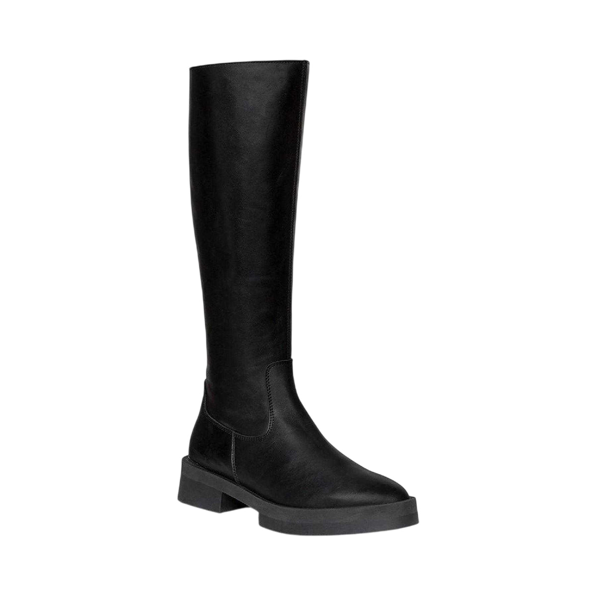Black - Side - Steve Madden Womens-Ladies Block Heel Knee-High Boots