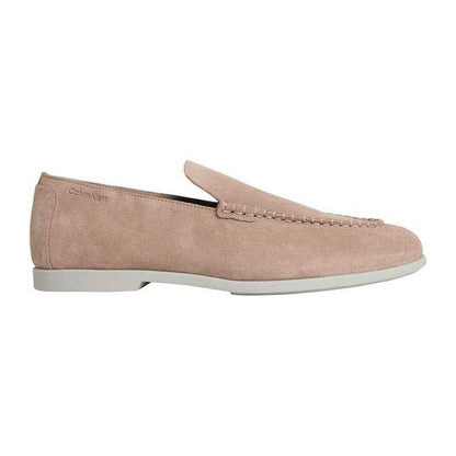 Taupe - Front - Calvin Klein Mens Suede Flat Loafers