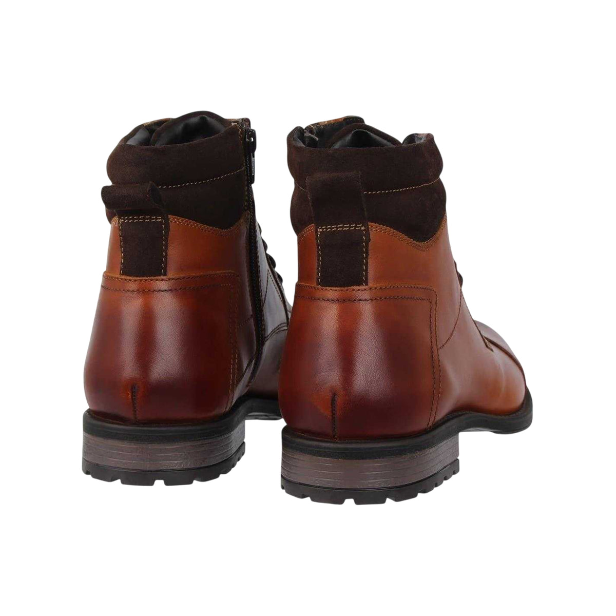 Tan - Back - Firetrap Mens Hays Leather Low Heel Boots