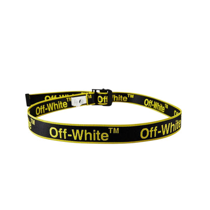 Black-Yellow - Back - Off-White Unisex Adult Repeat Logo Belt
