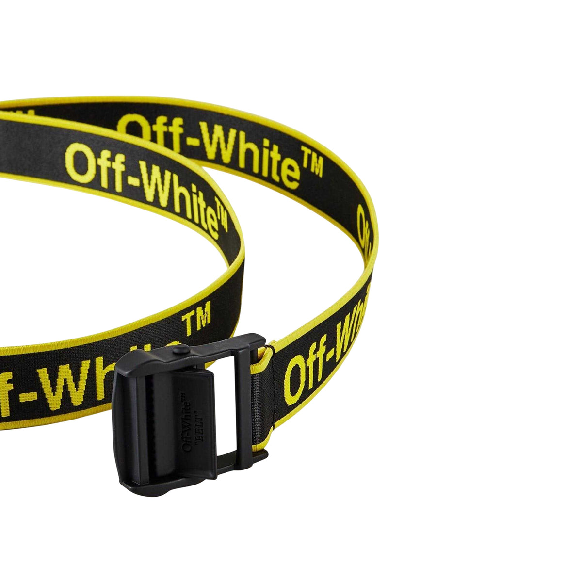 Black-Yellow - Side - Off-White Unisex Adult Repeat Logo Belt