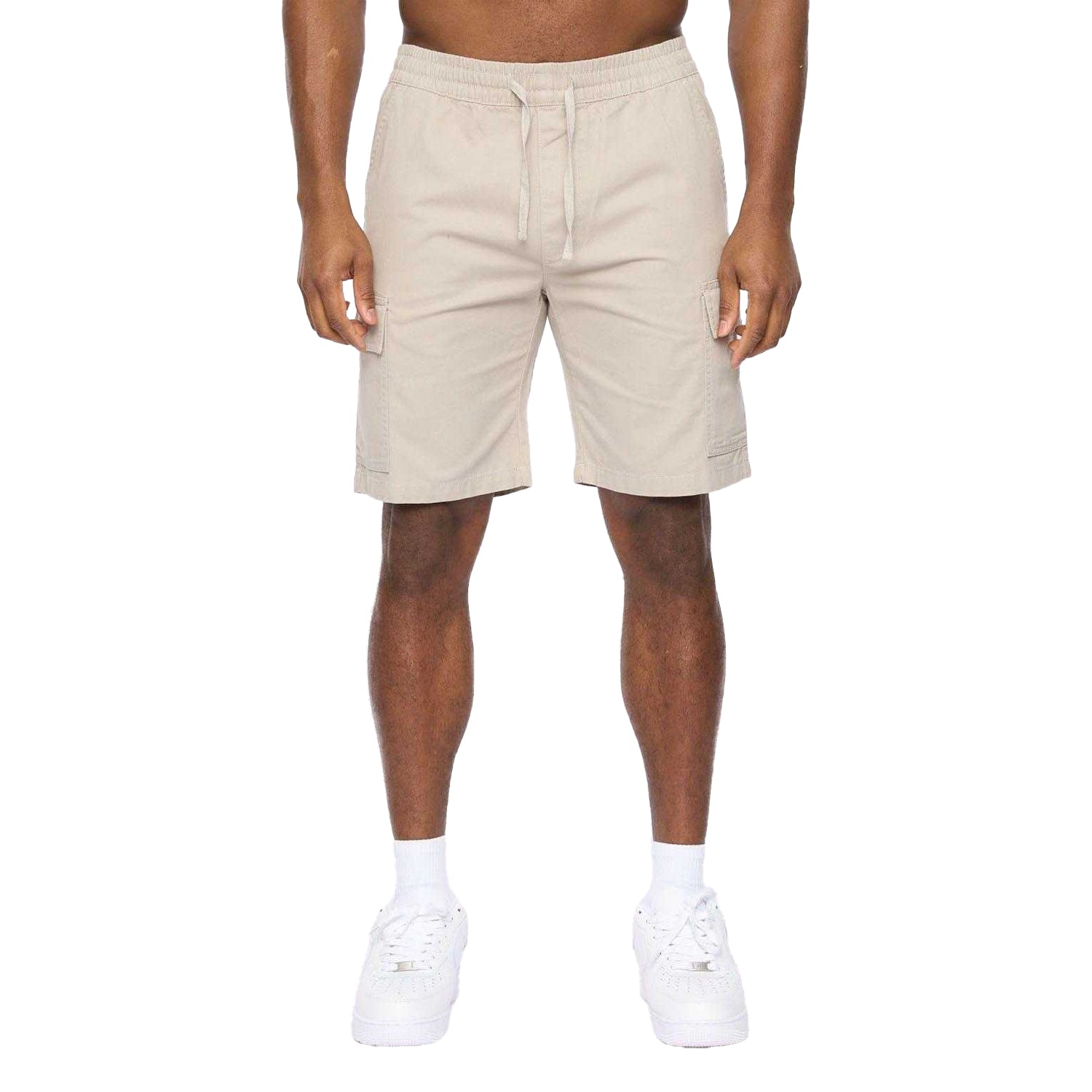 Beige-Black - Back - Crosshatch Mens Kathos Cargo Shorts (Pack of 2)