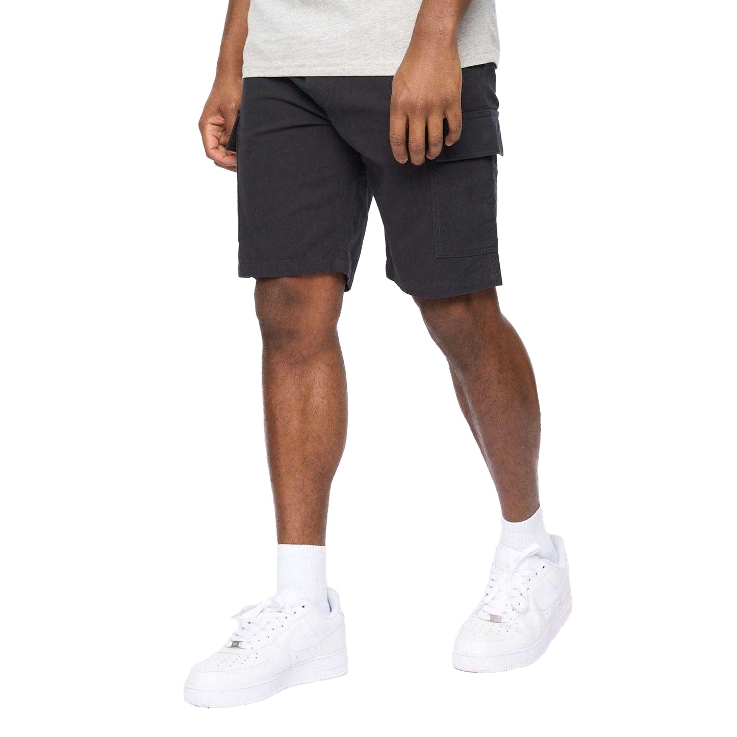 Beige-Black - Side - Crosshatch Mens Kathos Cargo Shorts (Pack of 2)