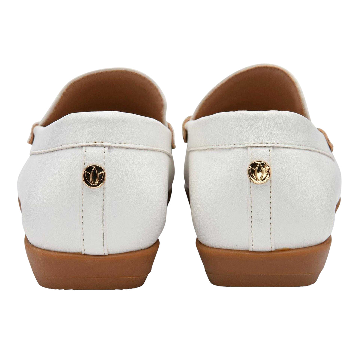White - Back - Lotus Shoes Womens-Ladies Coma Loafers