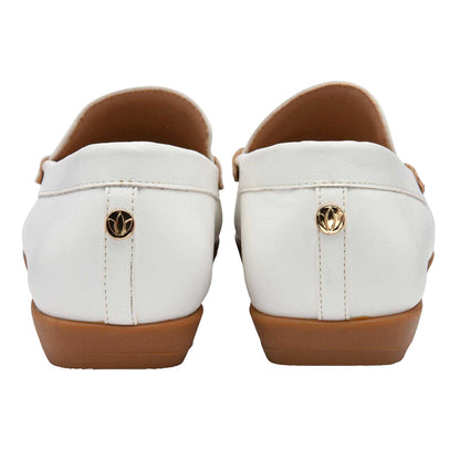 White - Back - Lotus Shoes Womens-Ladies Coma Loafers