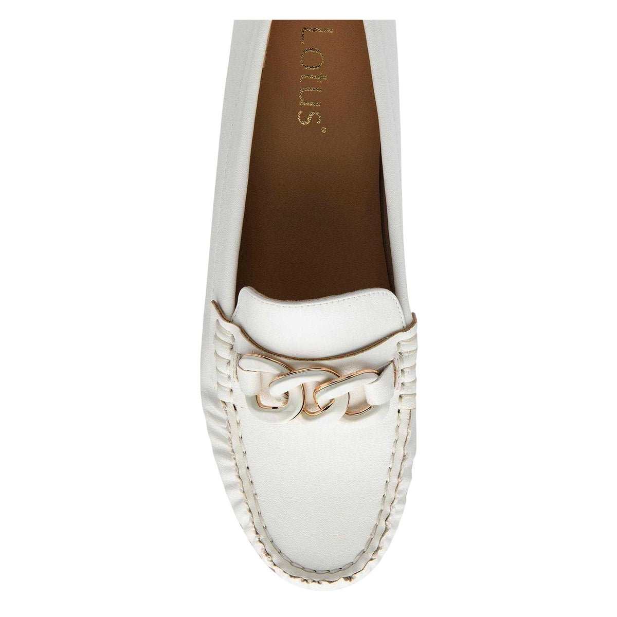 White - Lifestyle - Lotus Shoes Womens-Ladies Coma Loafers