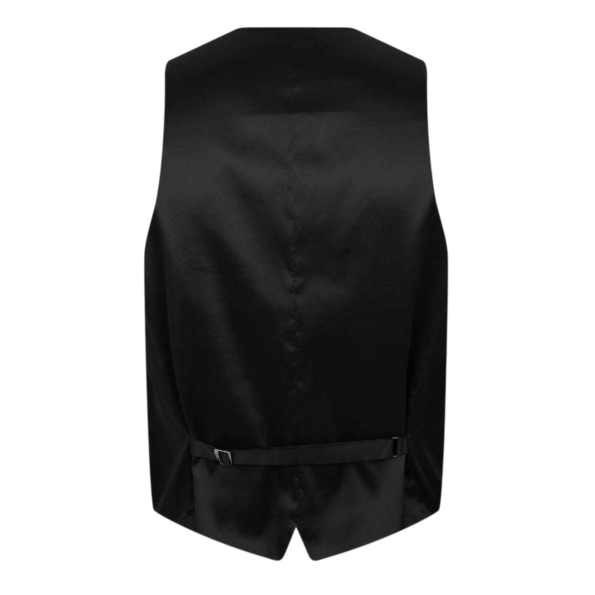 Black - Back - Boss Mens Textured Slim Sleeveless Waistcoat