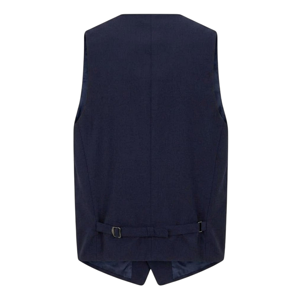 Navy - Back - Boss Mens Textured Slim Sleeveless Waistcoat