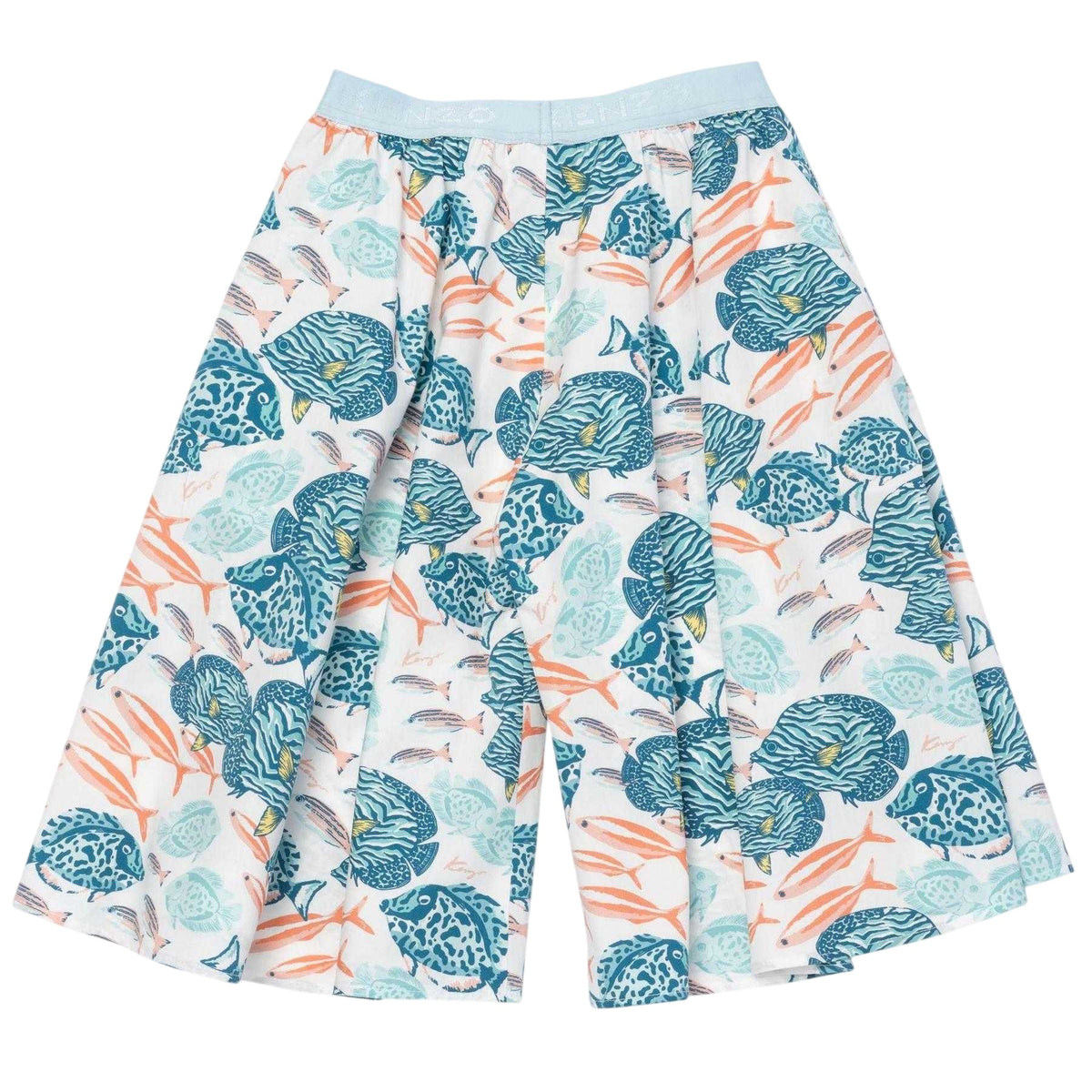 White - Back - Kenzo Childrens-Kids Ocean Wide Leg Trousers