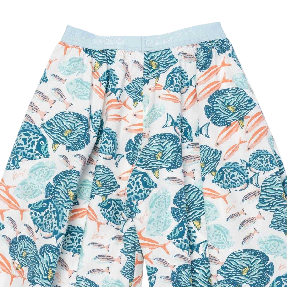 White - Side - Kenzo Childrens-Kids Ocean Wide Leg Trousers
