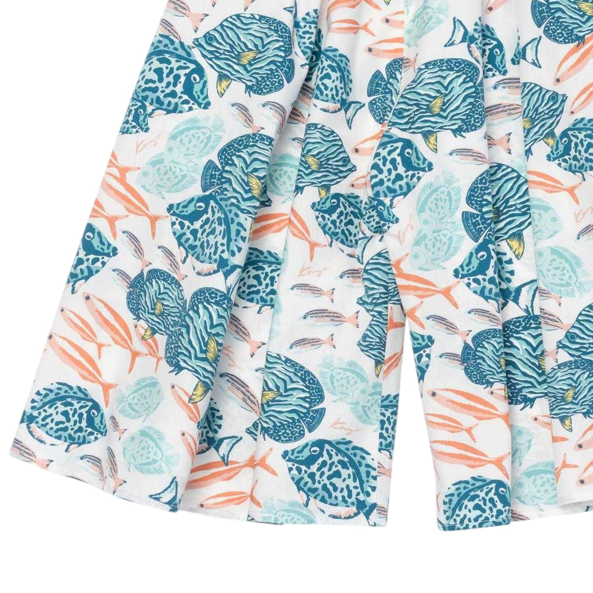 White - Lifestyle - Kenzo Childrens-Kids Ocean Wide Leg Trousers